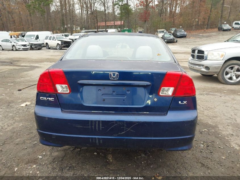 2005 Honda Civic Lx VIN: 2HGES16595H543005 Lot: 43801415