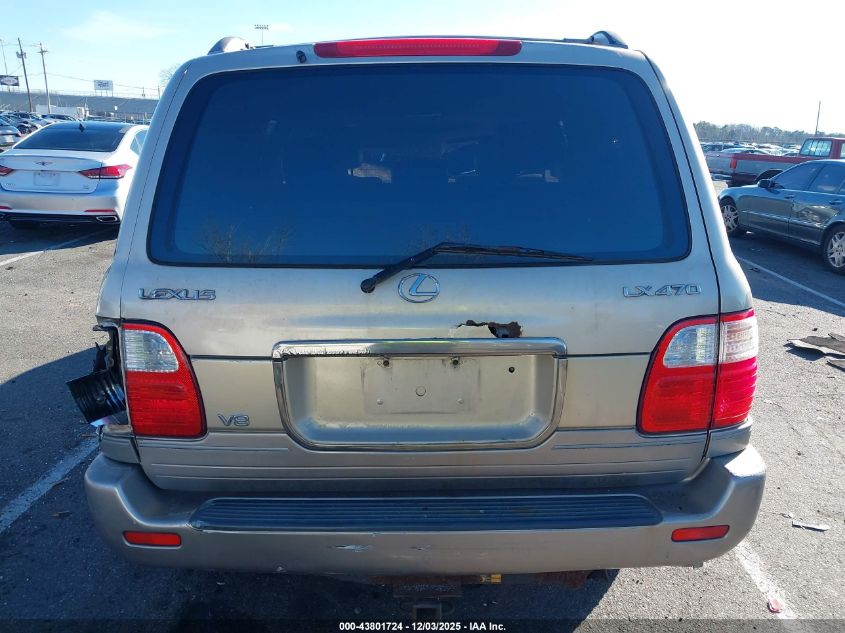 1999 Lexus Lx 470 VIN: JT6HT00W4X0049394 Lot: 43801724