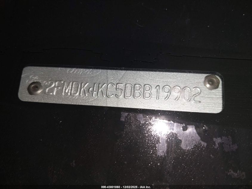 2013 Ford Edge Limited VIN: 2FMDK4KC5DBB19902 Lot: 43801860