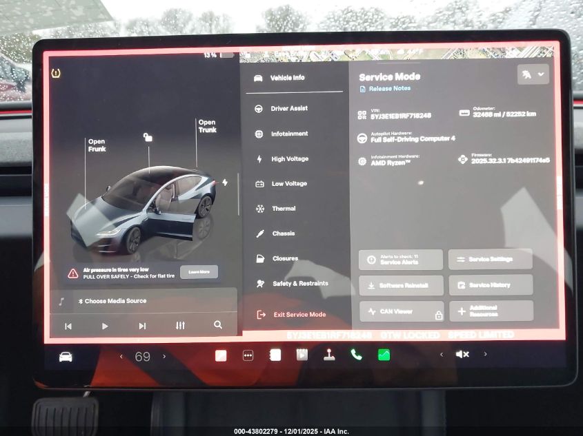 2024 Tesla Model 3 Long Range Dual Motor All-Wheel Drive VIN: 5YJ3E1EB1RF718248 Lot: 43802279