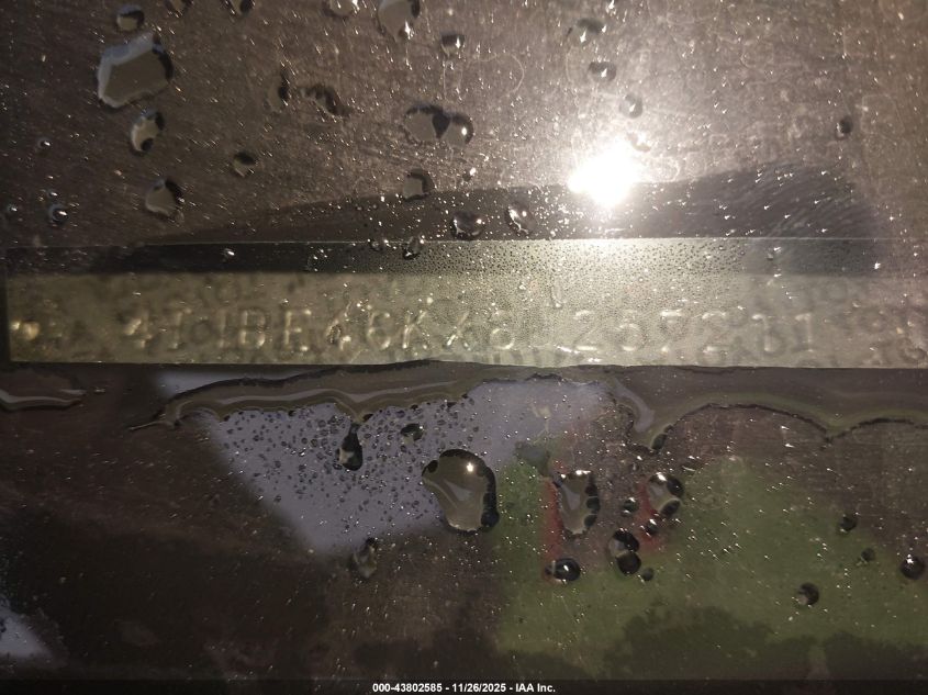 2008 Toyota Camry Le VIN: 4T1BE46KX8U257211 Lot: 43802585