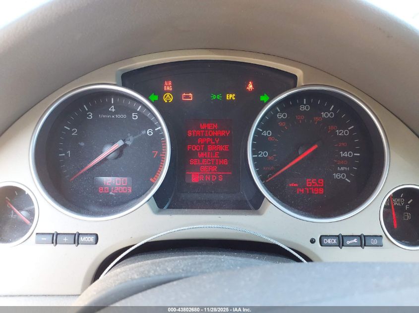 2005 Audi A4 3.0 VIN: WAUDT48H95K007600 Lot: 43802680