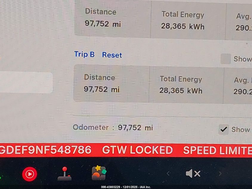 2022 Tesla Model Y Performance Dual Motor All-Wheel Drive VIN: 7SAYGDEF9NF548786 Lot: 43803229