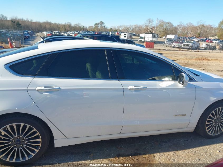 2018 Ford Fusion Hybrid Titanium VIN: 3FA6P0RU4JR269346 Lot: 43803354