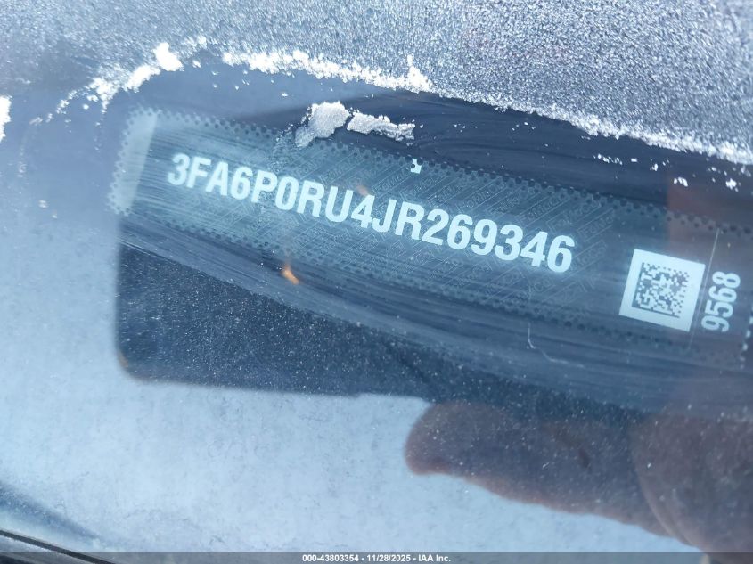 2018 Ford Fusion Hybrid Titanium VIN: 3FA6P0RU4JR269346 Lot: 43803354
