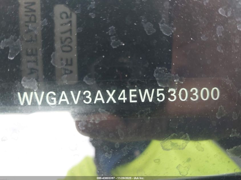 2014 Volkswagen Tiguan Sel VIN: WVGAV3AX4EW530300 Lot: 43803397