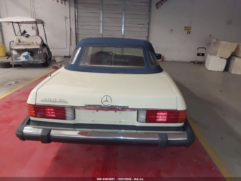 1983 Mercedes-Benz 380 Sl VIN: WDBBA45A1DB021379 Lot: 43803557