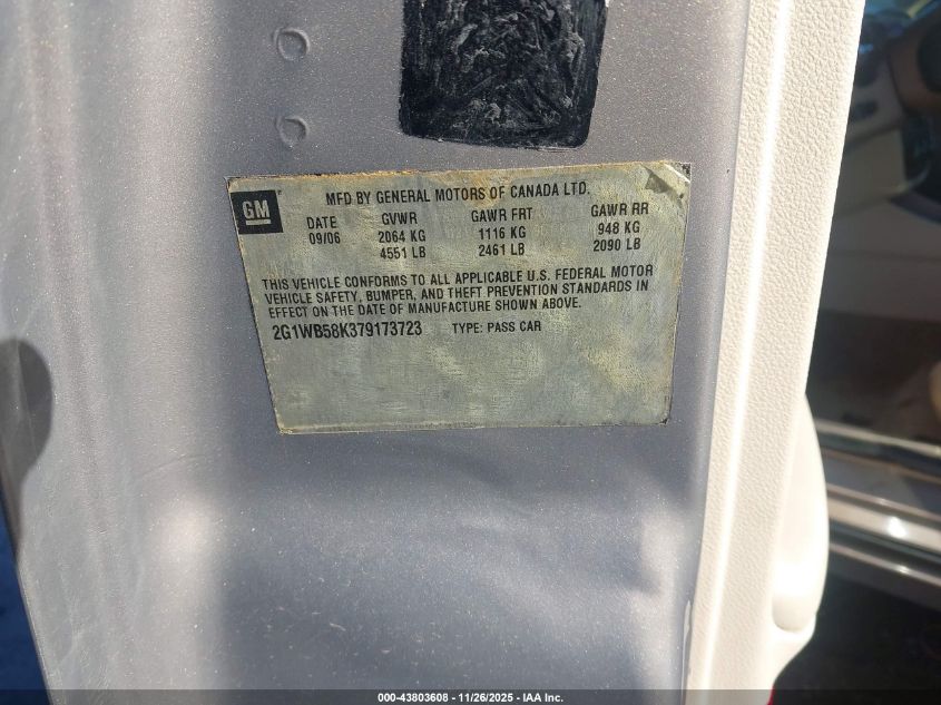 2007 Chevrolet Impala Ls VIN: 2G1WB58K379173723 Lot: 43803608