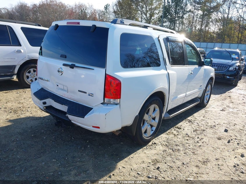 2008 Nissan Armada Se VIN: 5N1BA08D48N614797 Lot: 43803651