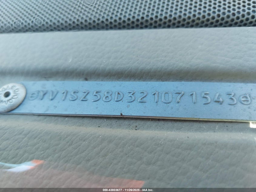 2002 Volvo V70 Xc VIN: YV1SZ58D321071543 Lot: 43803677