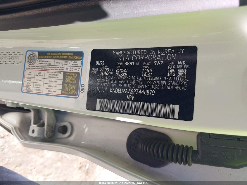 2023 Kia Seltos S VIN: KNDEU2AA9P7448879 Lot: 43803821