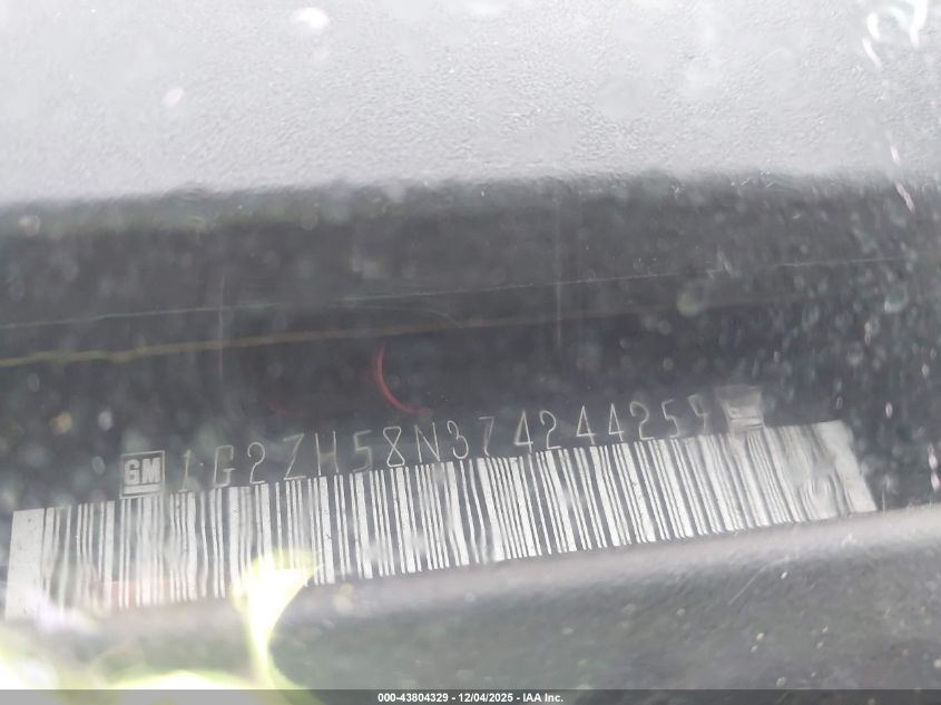 2007 Pontiac G6 Gt VIN: 1G2ZH58N374244259 Lot: 43804329