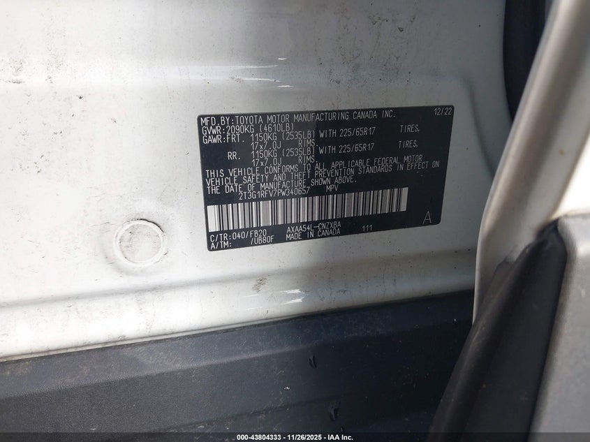 2T3G1RFV7PW340657 2023 TOYOTA RAV 4 photo no. 9