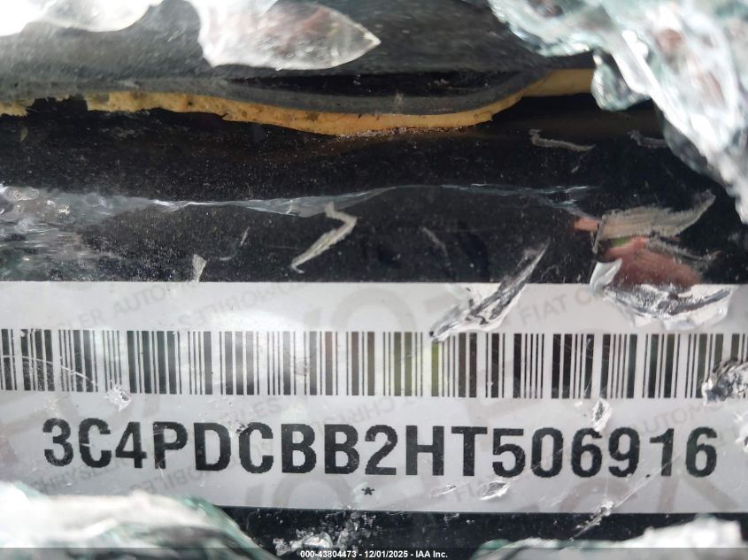 2017 Dodge Journey Sxt VIN: 3C4PDCBB2HT506916 Lot: 43804473