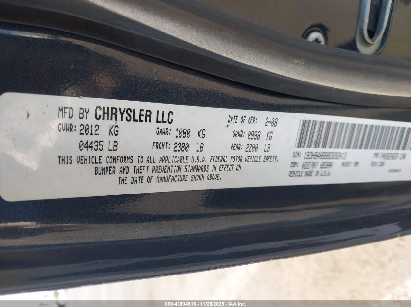 2008 Dodge Caliber Sxt VIN: 1B3HB48B88D692413 Lot: 43804516