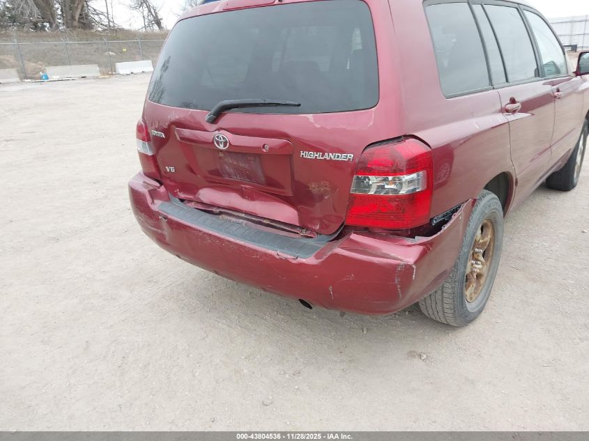 2006 Toyota Highlander V6 VIN: JTEDP21A860103980 Lot: 43804536