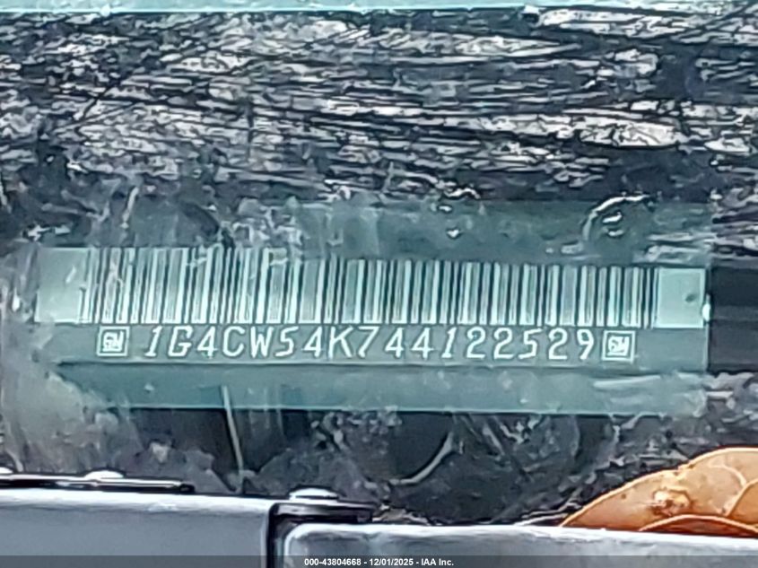 2004 Buick Park Avenue VIN: 1G4CW54K744122529 Lot: 43804668