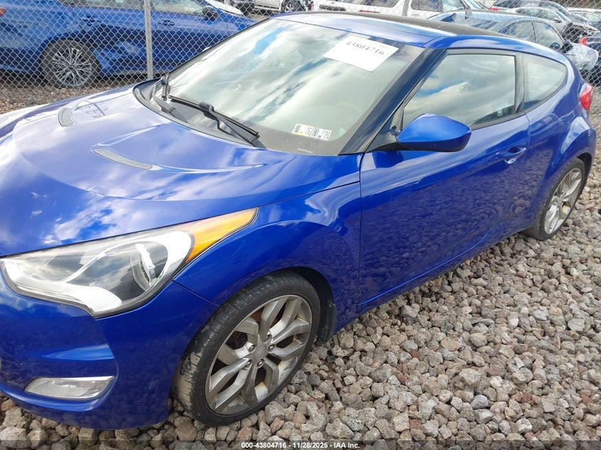 2013 Hyundai Veloster Base W/Black VIN: KMHTC6AD8DU126870 Lot: 43804716