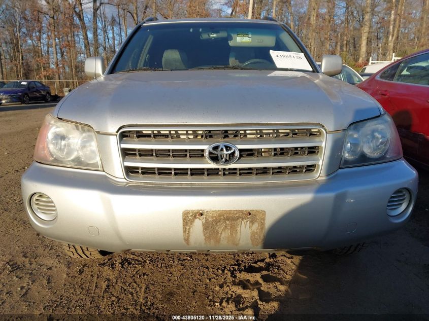 2002 Toyota Highlander V6 VIN: JTEHF21A620084294 Lot: 43805120