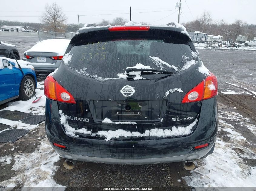2009 Nissan Murano Sl VIN: JN8AZ18W59W206499 Lot: 43805305