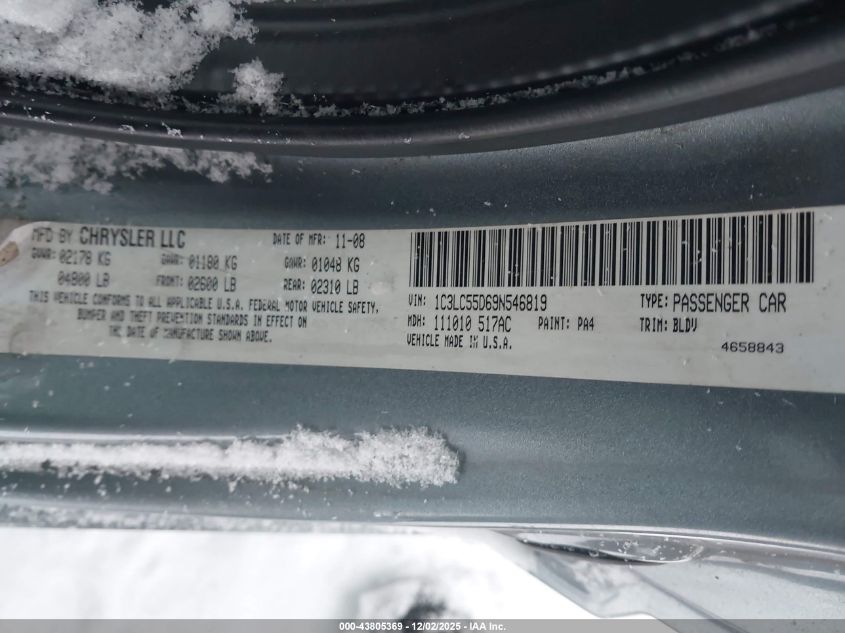 2009 Chrysler Sebring Touring VIN: 1C3LC55D69N546819 Lot: 43805369