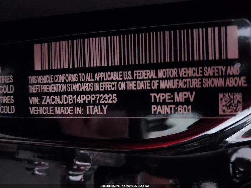 2023 Jeep Renegade Upland 4X4 VIN: ZACNJDB14PPP72325 Lot: 43805526