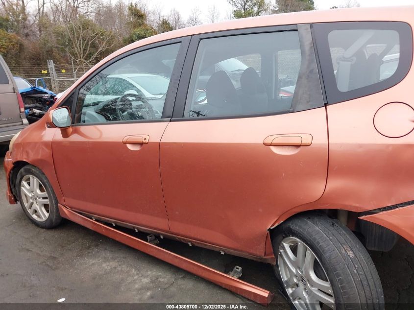 2007 Honda Fit Sport VIN: JHMGD38607S047474 Lot: 43805700