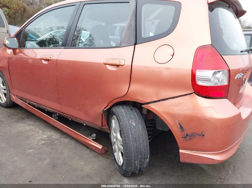 2007 Honda Fit Sport VIN: JHMGD38607S047474 Lot: 43805700