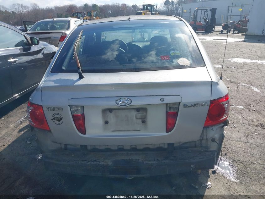 2006 Hyundai Elantra Gls/Gt VIN: KMHDN56D66U202817 Lot: 43805840