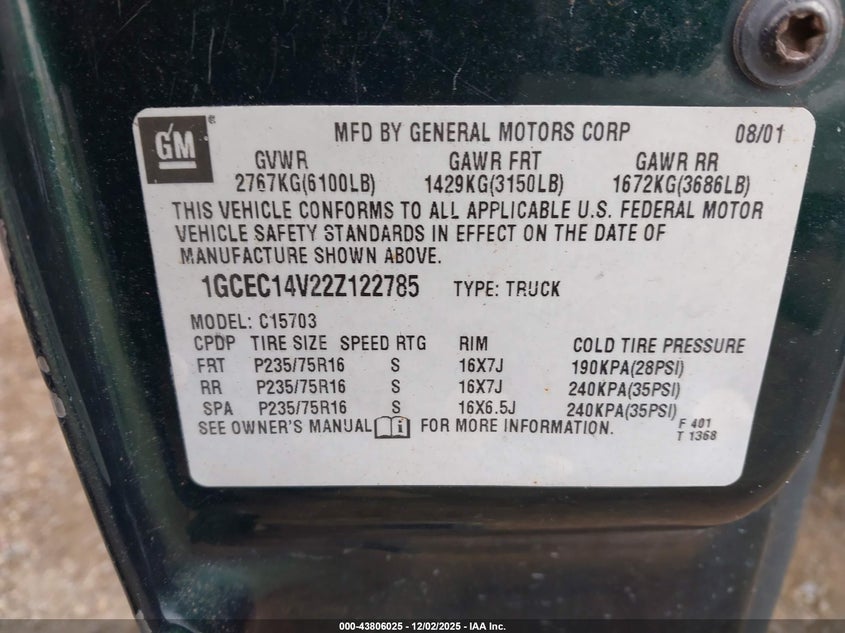1GCEC14V22Z122785 2002 CHEVROLET SILVERADO photo no. 9