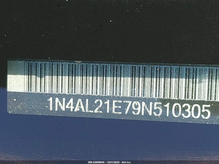 2009 Nissan Altima 2.5 S VIN: 1N4AL21E79N510305 Lot: 43806045