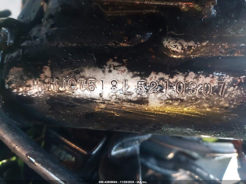 2020 Honda Grom 125 VIN: MLHJC7518L5210307 Lot: 43806084