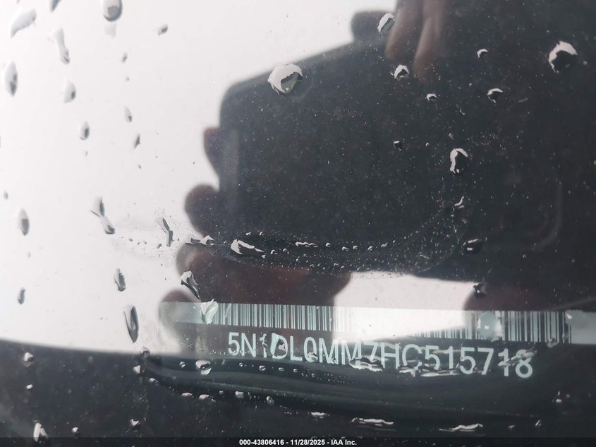 2017 Infiniti Qx60 VIN: 5N1DL0MM7HC515718 Lot: 43806416