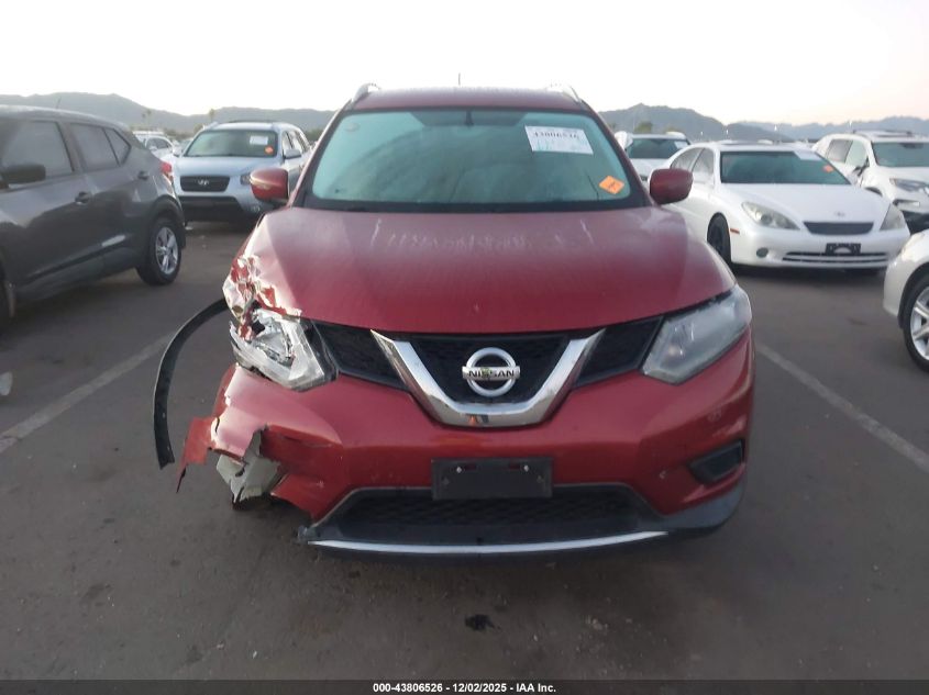 2016 Nissan Rogue S VIN: KNMAT2MV4GP711148 Lot: 43806526