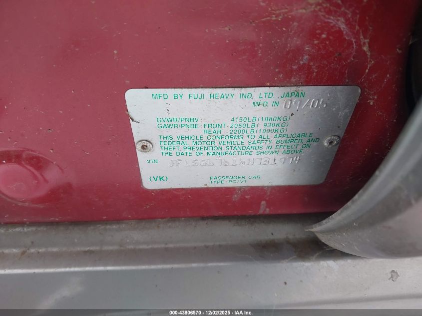 2006 Subaru Forester 2.5X L.l. Bean Edition VIN: JF1SG67616H731974 Lot: 43806570