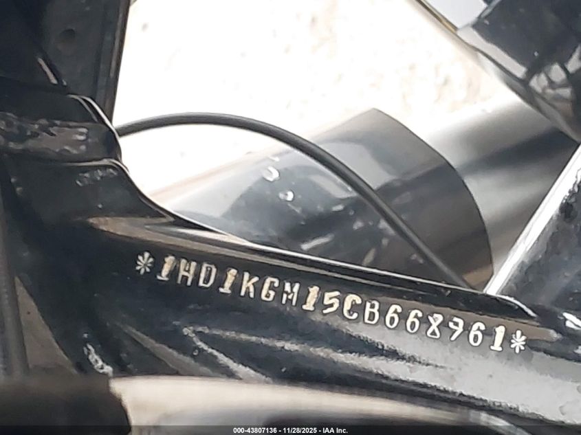 2012 Harley-Davidson Fltru Road Glide Ultra VIN: 1HD1KGM15CB668961 Lot: 43807136