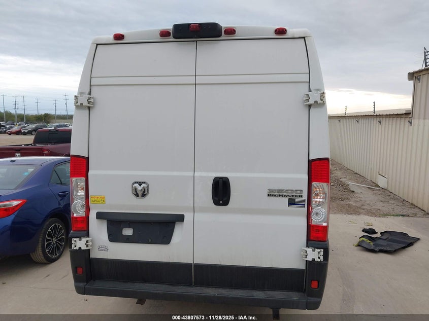 2023 Ram Promaster 3500 Cargo Van High Roof 159 Wb Ext VIN: 3C6MRVJGXPE505388 Lot: 43807573