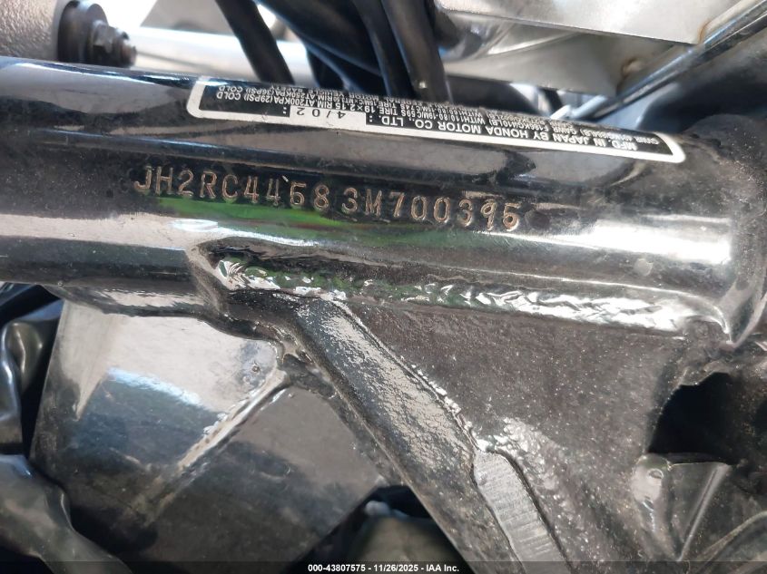 2003 Honda Vt750 Dcb VIN: JH2RC44583M700395 Lot: 43807575