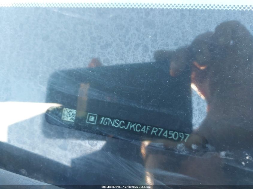 2015 Chevrolet Suburban 1500 Lt VIN: 1GNSCJKC4FR745097 Lot: 43807616