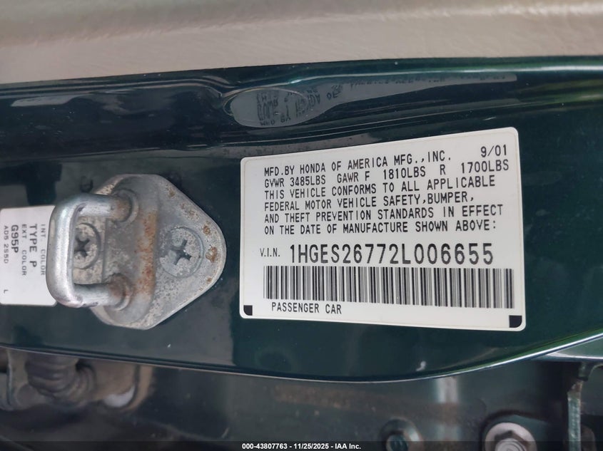 1HGES26772L006655 2002 HONDA CIVIC photo no. 9