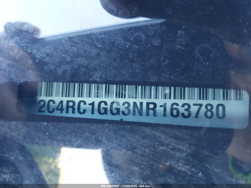 2022 Chrysler Pacifica Limited VIN: 2C4RC1GG3NR163780 Lot: 43807897