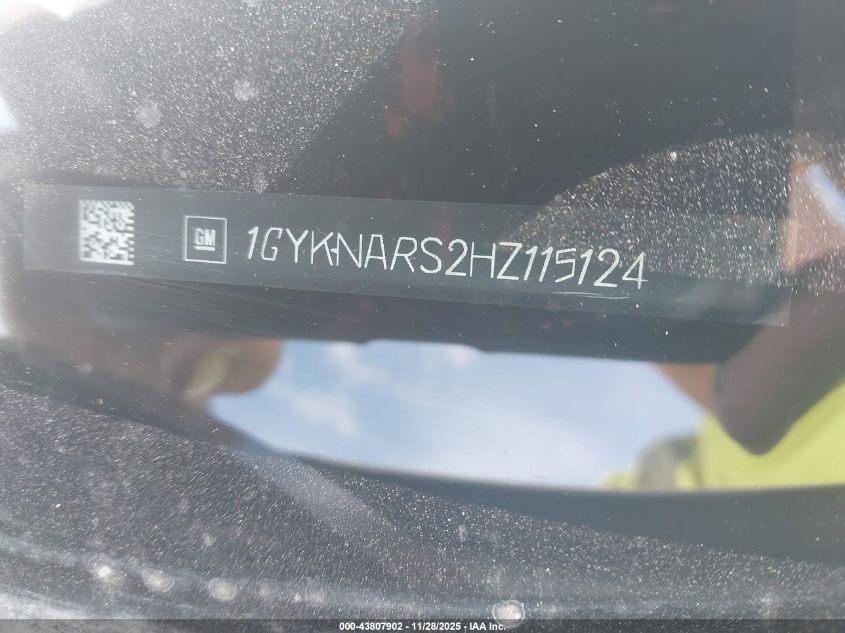 2017 Cadillac Xt5 Standard VIN: 1GYKNARS2HZ115124 Lot: 43807902