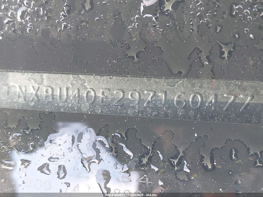 2009 Toyota Corolla Le VIN: 1NXBU40E29Z160477 Lot: 43808071