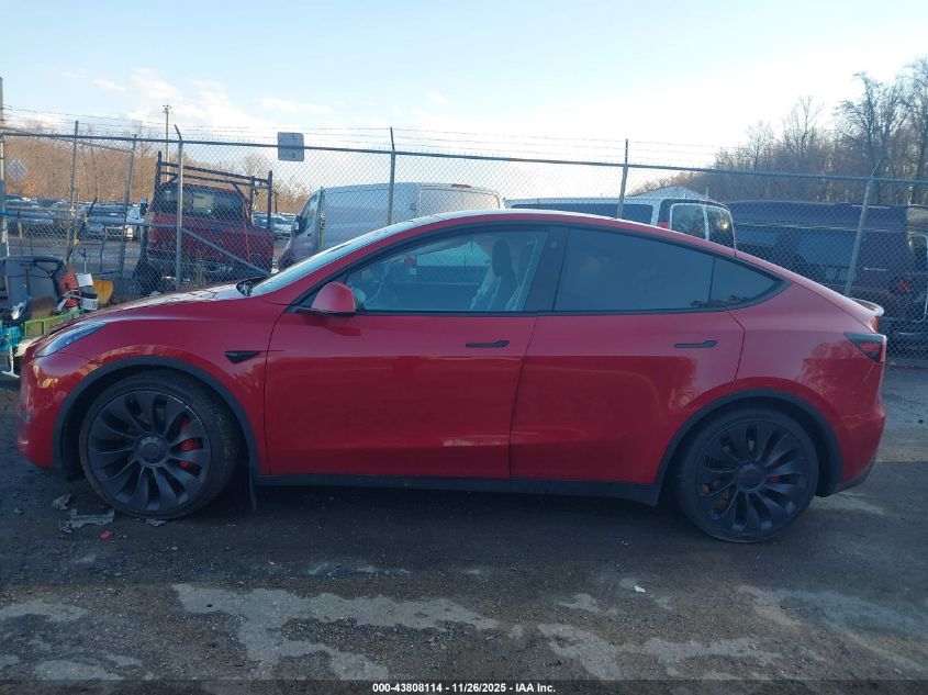 2022 Tesla Model Y Performance Dual Motor All-Wheel Drive VIN: 7SAYGDEF7NF376953 Lot: 43808114