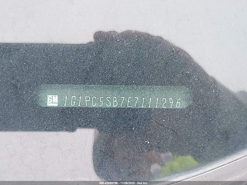 2014 Chevrolet Cruze 1Lt Auto VIN: 1G1PC5SB7E7111296 Lot: 43808196