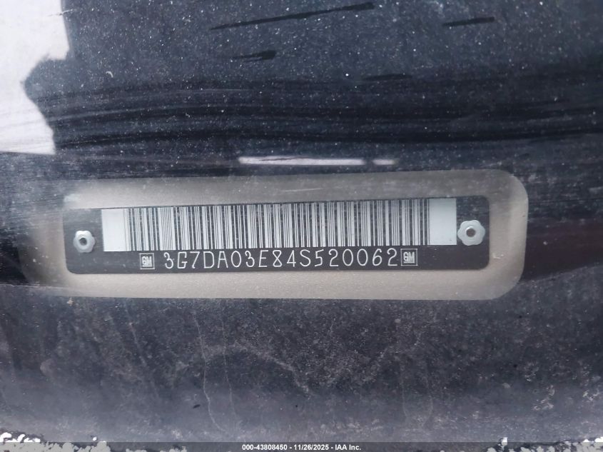 2004 Pontiac Aztek VIN: 3G7DA03E84S520062 Lot: 43808450