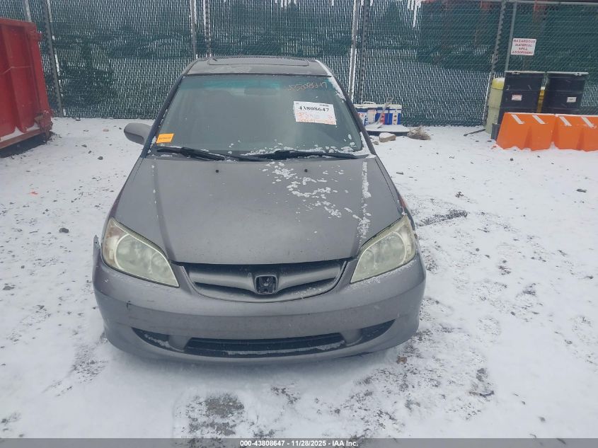2005 Honda Civic Ex VIN: 2HGES26725H590349 Lot: 43808647