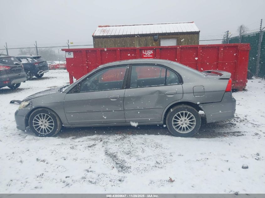 2005 Honda Civic Ex VIN: 2HGES26725H590349 Lot: 43808647