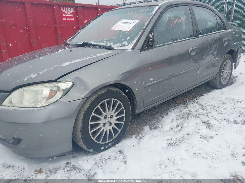 2005 Honda Civic Ex VIN: 2HGES26725H590349 Lot: 43808647