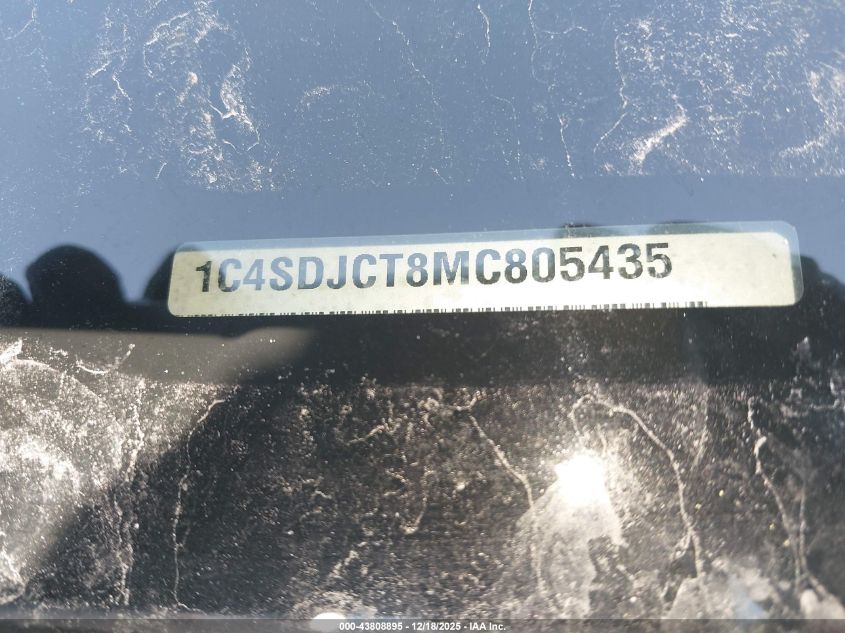 2021 Dodge Durango R/T Awd VIN: 1C4SDJCT8MC805435 Lot: 43808895